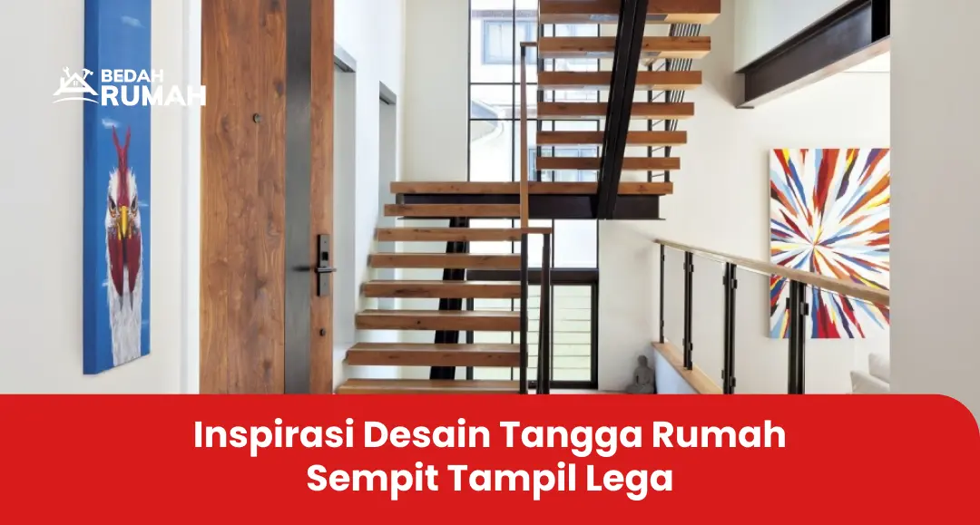 1. Inspirasi Desain Tangga Rumah Sempit Tampil Lega