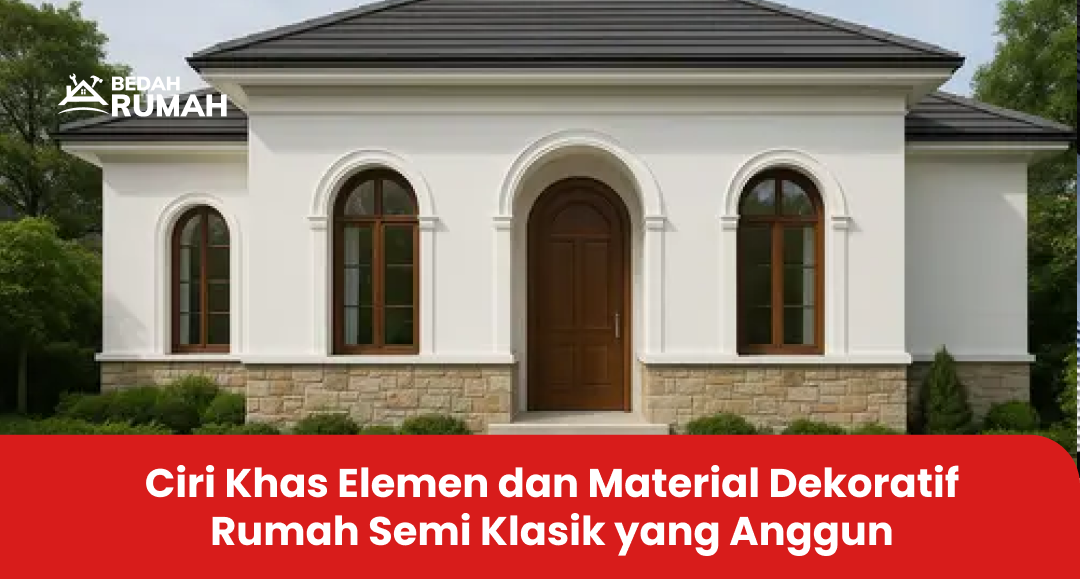 Ciri Khas Elemen dan Material Dekoratif Rumah Semi Klasik yang Anggun